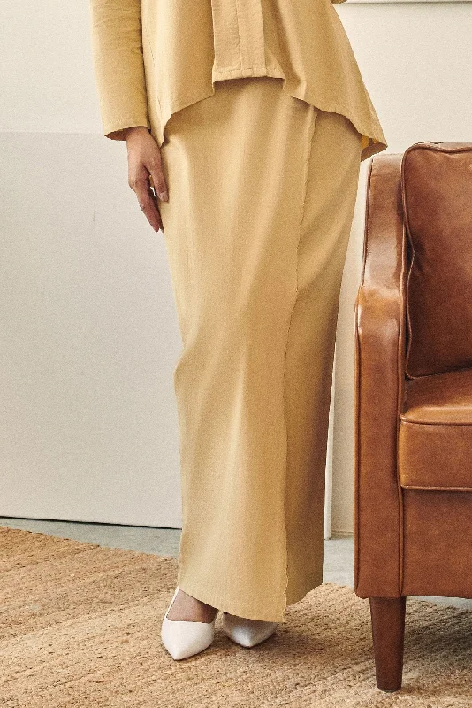 Rasa Sayang Women Scallop Skirt - British Khaki high waist skirt