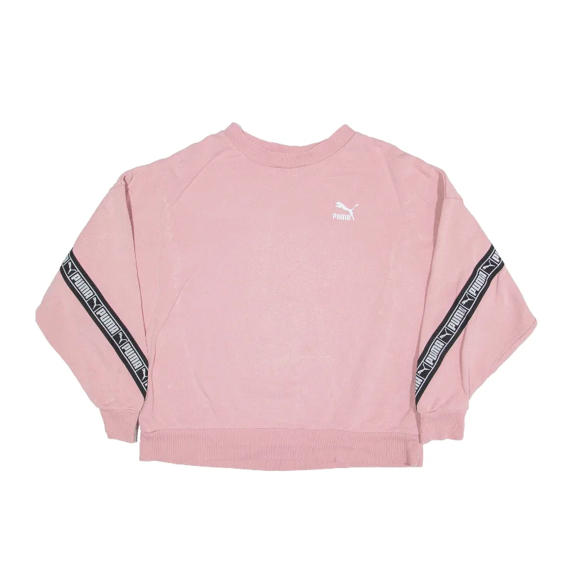 PUMA Sweatshirt Pink Womens M Hoodie with Raglan Sleeves Sporty Comfortable