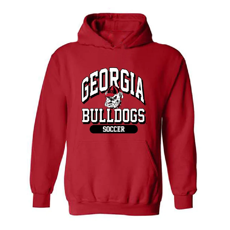 Georgia - NCAA Women's Soccer : Jordan Brown - Classic Shersey Hooded Sweatshirt Hoodie with Raw Hem Edgy Unfinished