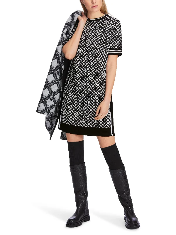 MARC CAIN Black Print Dress Tunics Spring floral