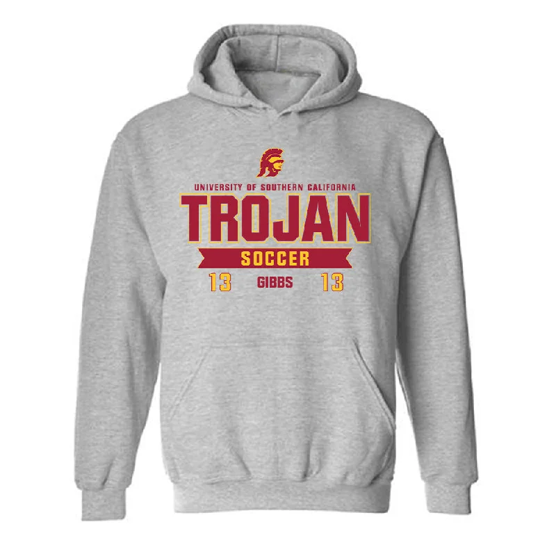 USC - NCAA Women's Soccer : Lana Gibbs - Classic Fashion Shersey Hooded Sweatshirt Hoodie with Full-Zip Functional Layering