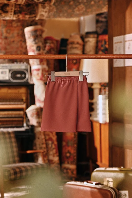 The Akar Kita Babies Folded Skirt - Dark Mauve wool skirt sturdy