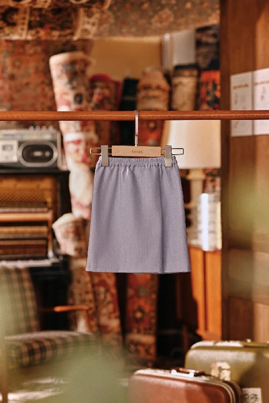 The Akar Kita Babies Folded Skirt - Denim Blue linen skirt airy