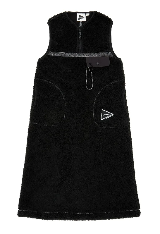 Gramicci x And Wander JQ Tape Fleece Dress - BLACK Tunics Practical easy-care