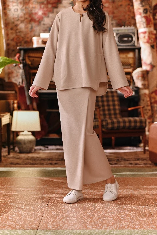 The Akar Kita Folded Skirt - Nude denim skirt durable