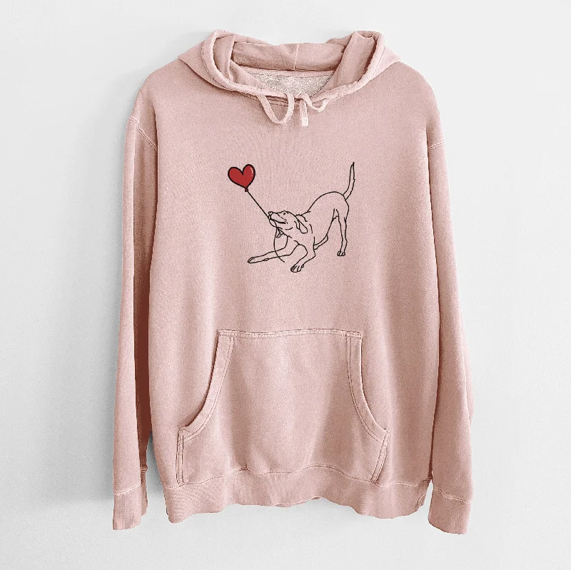 Labrador Retriever Heart String - Unisex Pigment Dyed Hoodie Hoodie with Color Block Contrast Stylish