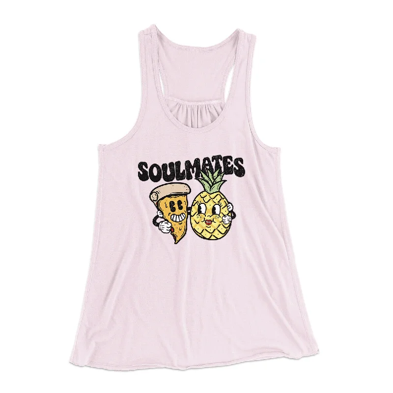 Soulmates Pineapple & Pizza Women's Flowey Racerback Tank Top slim fit tank
