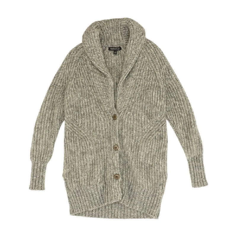 Gray Solid Cardigan Sweater Wool Fabric Cashmere Fabric Tweed Fabric