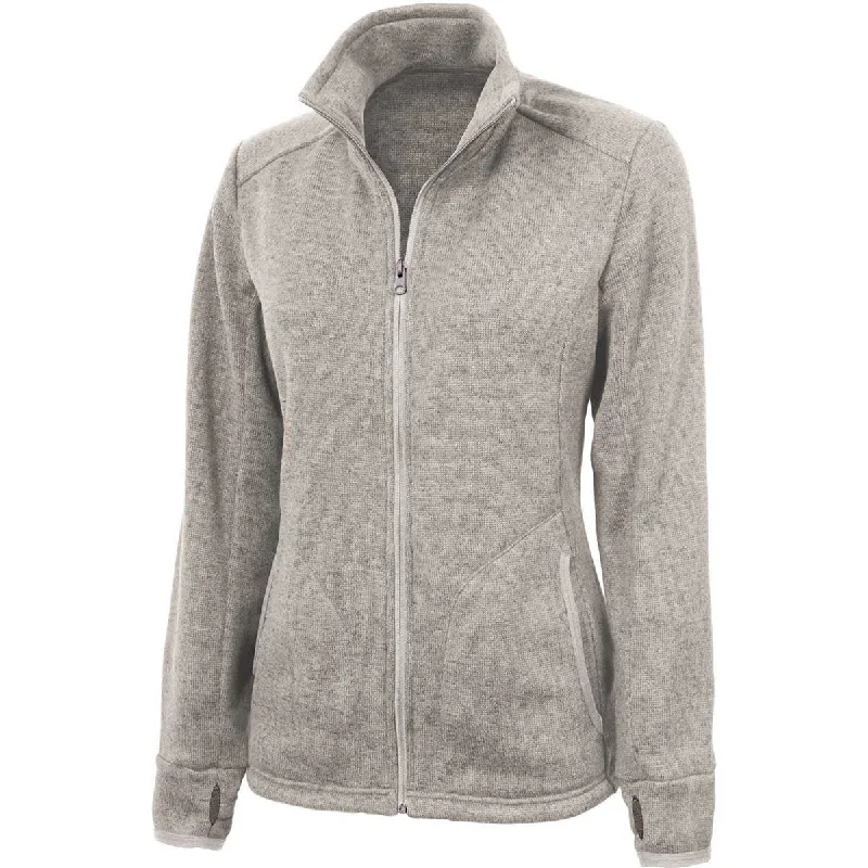 Charles River Women's Oatmeal Heather Heathered Fleece Jacket Mesh Jacket Canvas Jacket Denim Jacket