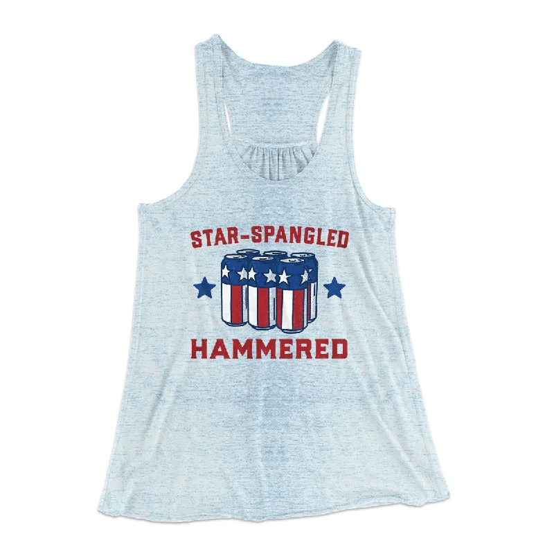 Star Spangled Hammered Women's Flowey Tank Top white tank top
