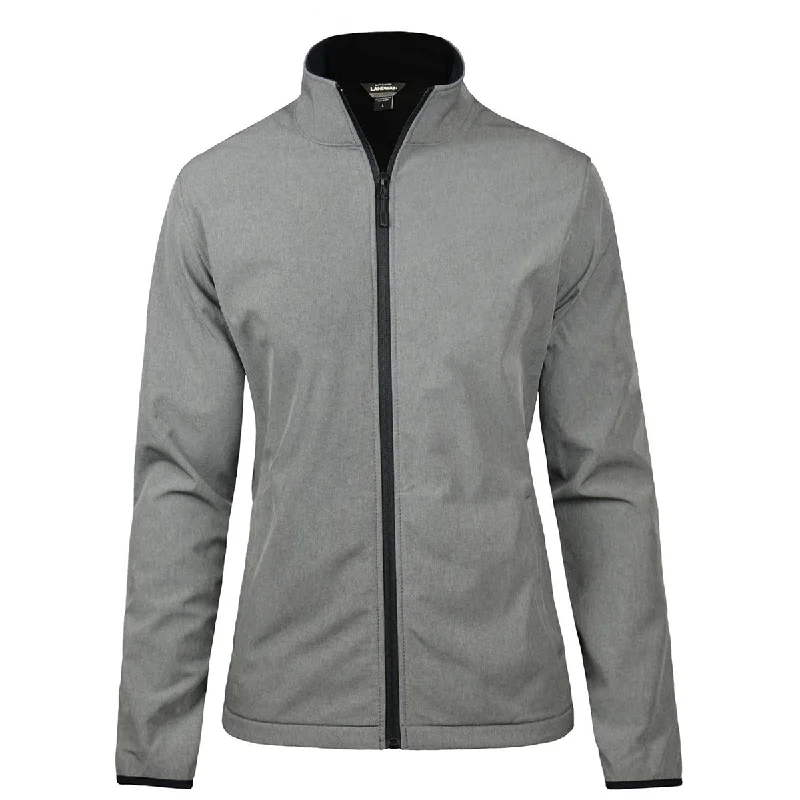 Landway Women's Heather Grey Alta Soft-Shell Jacket Chenille Fabric Brocade Fabric Lace Fabric