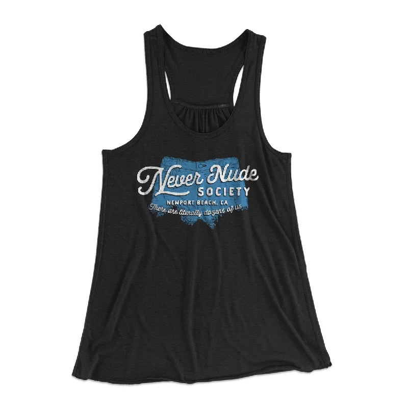 Never Nude Society Women's Flowey Tank Top navy tank top