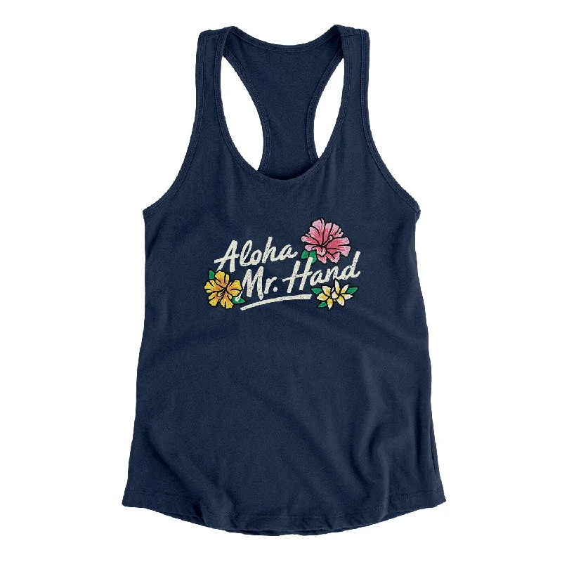 Aloha Mr. Hand Women's Racerback Tank solid color tank