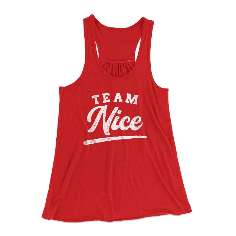 Team Nice Women's Flowey Racerback Tank Top black tank top