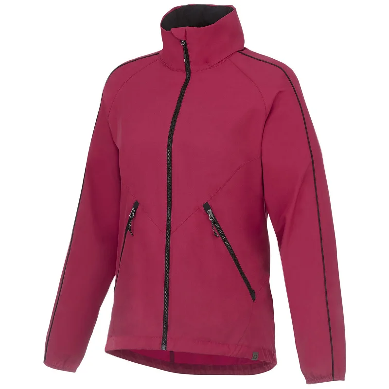 Elevate Women's Vintage Red/Black Rincon Eco Packable Jacket Cotton Fabric Linen Fabric Terry Fabric