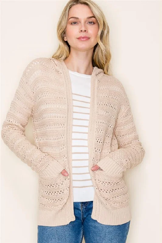 Phoebe Crochet Hoodie Cardigan Nylon Fabric Polyester Fabric Spandex Fabric