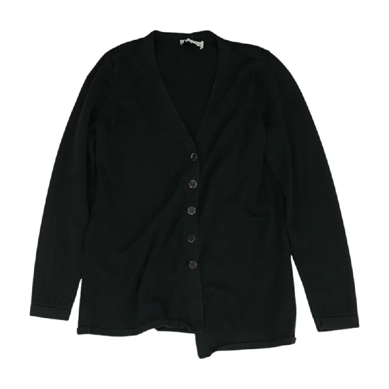 Black Solid Cardigan Sweater Beaded Cardigan Sequined Faux Fur