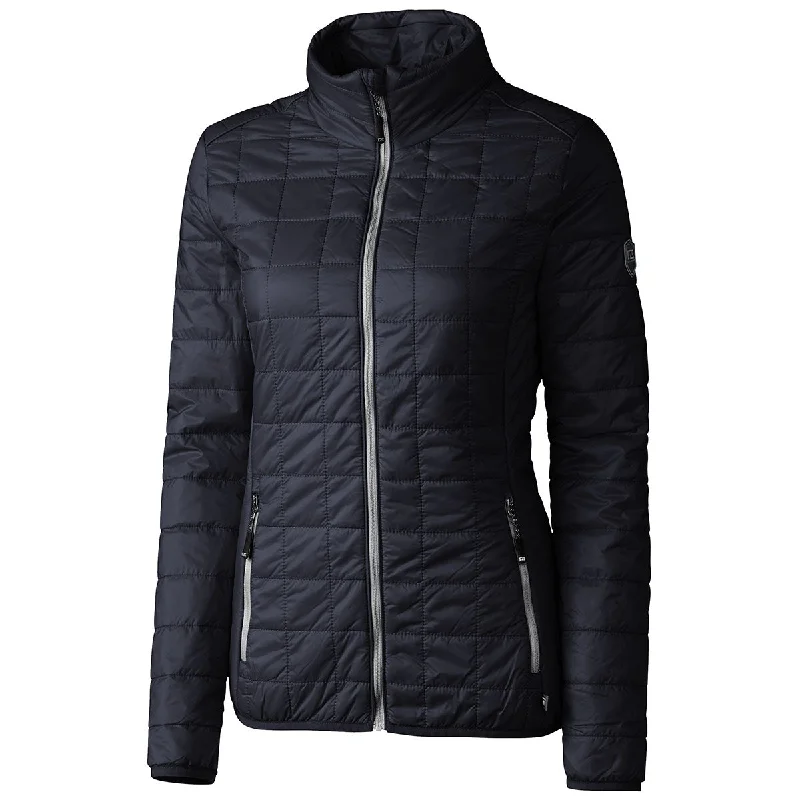 Cutter & Buck Women's Dark Navy/Silver Rainier Jacket Cotton Jacket Linen Jacket Terry Jacket