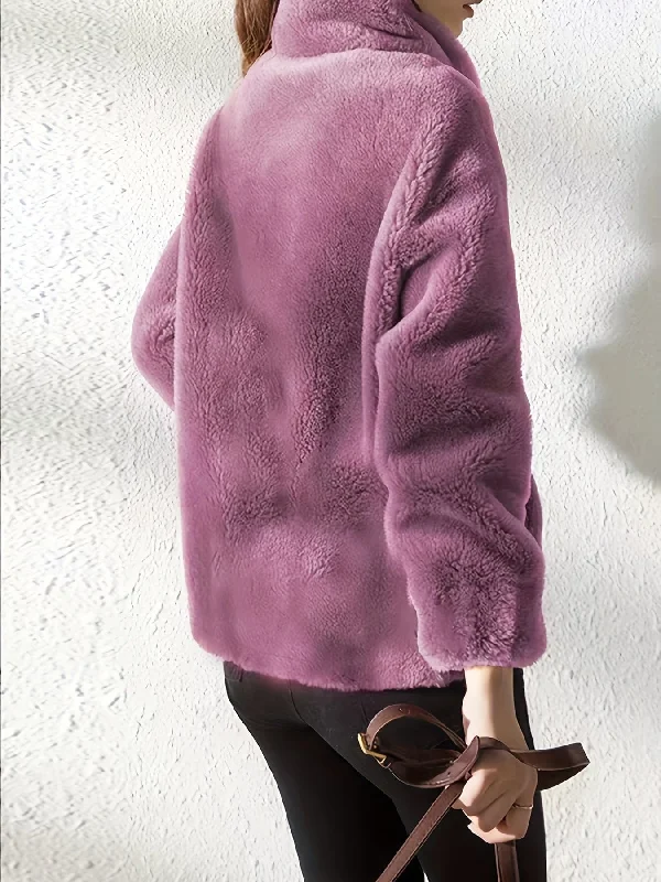 Brown Fleece Coat Jersey Tulle Batik