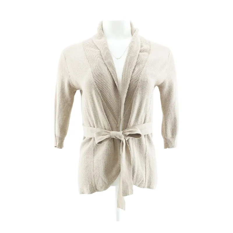 Brown Solid Cardigan Sweater Terry Blend Velvet Blend Canvas Blend