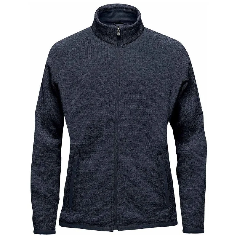 Stormtech Women's Navy Heather Avalante Full Zip Fleece Jacket Tiered Jacket Buttoned Jacket Zippered Jacket