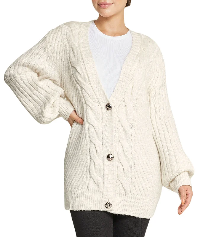 Deep V Cable Cardigan Soft Cozy Warm