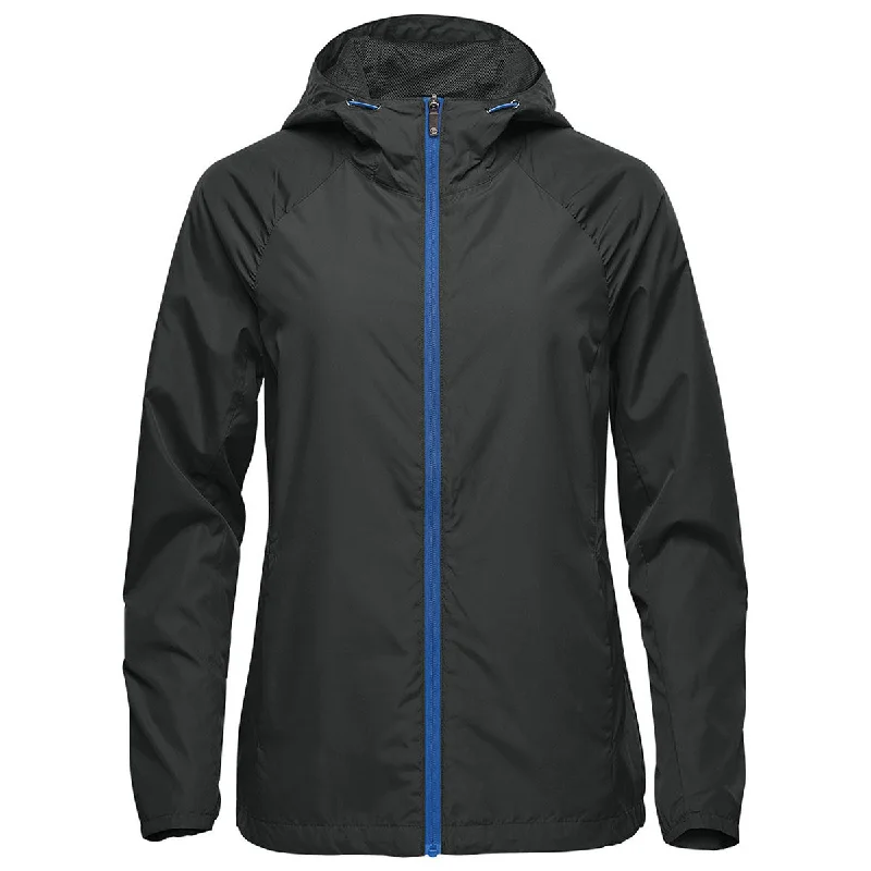 Stormtech Women's Black/Classic Blue Pacifica Jacket Embroidered Jacket Appliqued Jacket Beaded Jacket