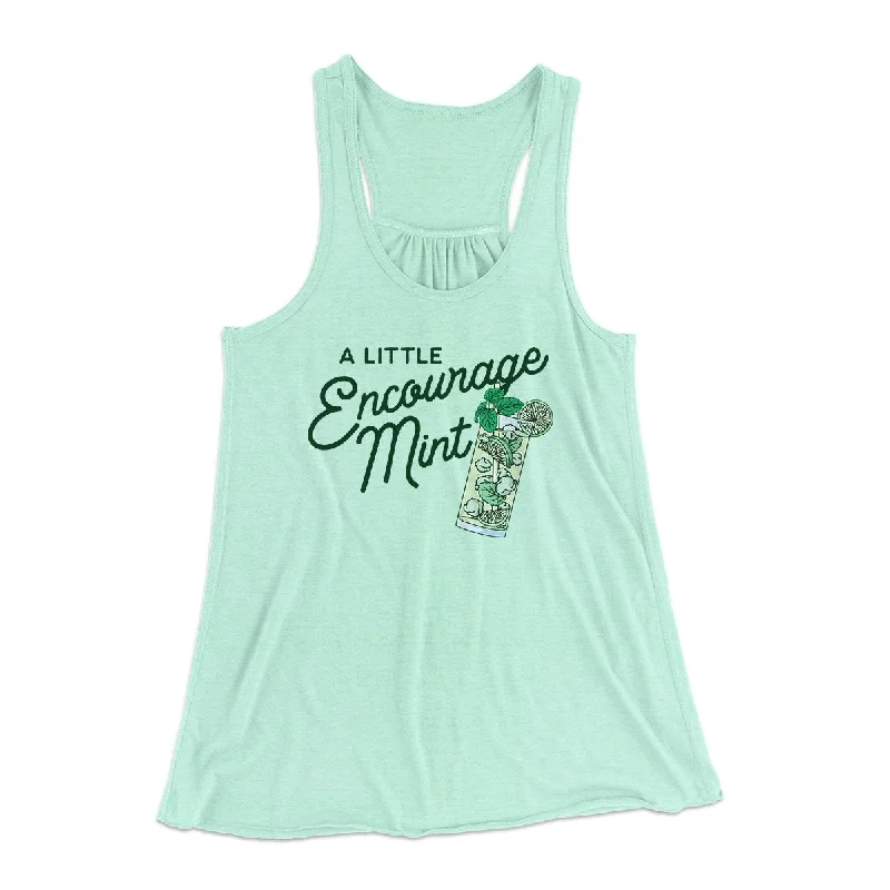 A Little Encourage-Mint Women's Flowey Tank Top fitted tank top