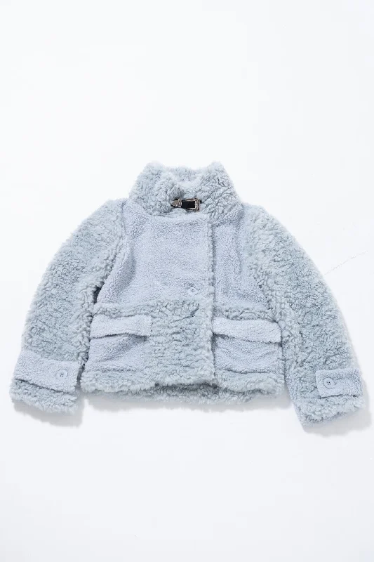 2way Fur Coat Striped Polka Dot Solid