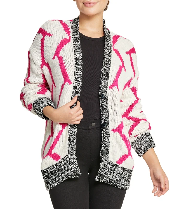 Mixed Media Cardigan Iron Safe Non-Iron Wrinkle Free