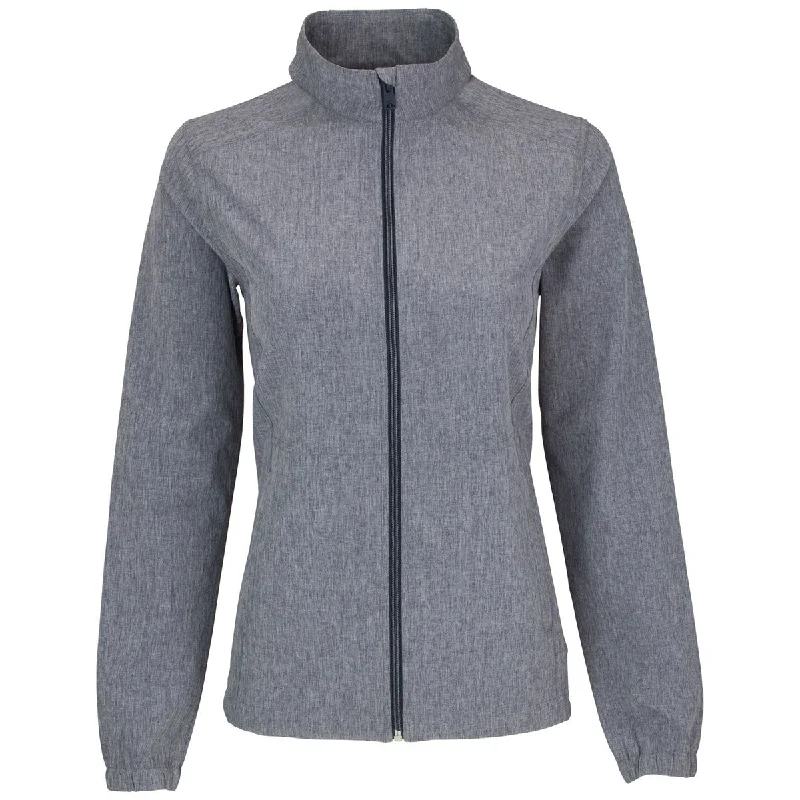 Greg Norman Women's Navy Heather Windbreaker Stretch Jacket Zippered Jacket Buttoned Jacket Snapped Jacket
