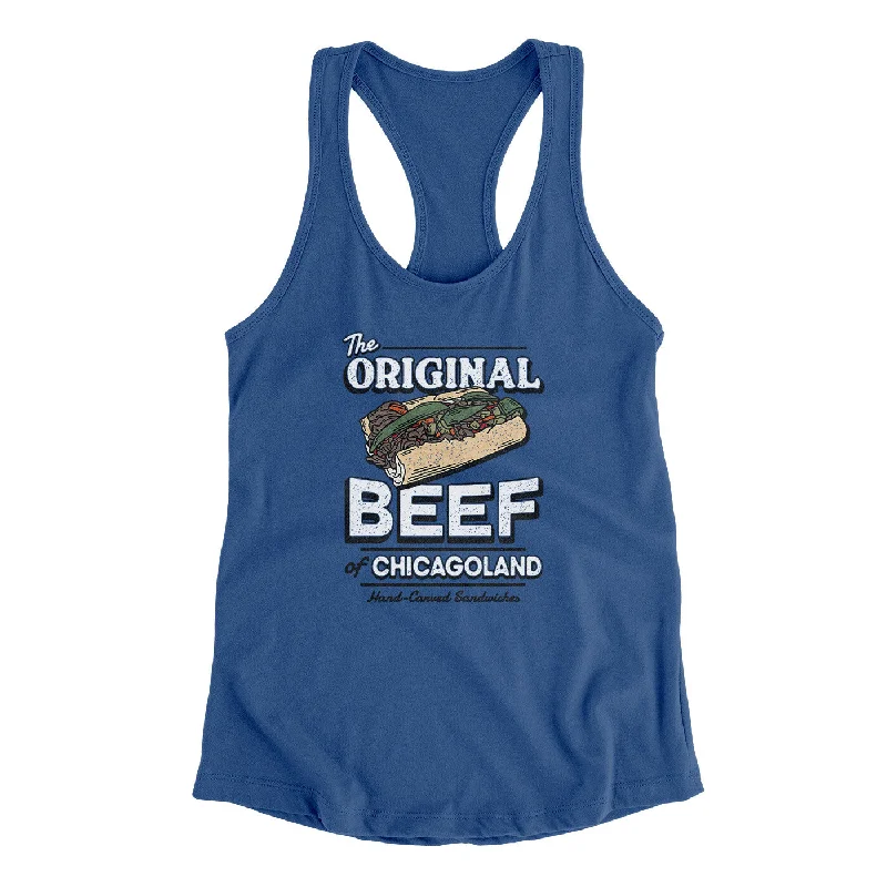 The Original Beef Of Chicagoland Women's Racerback Tank peach tank top