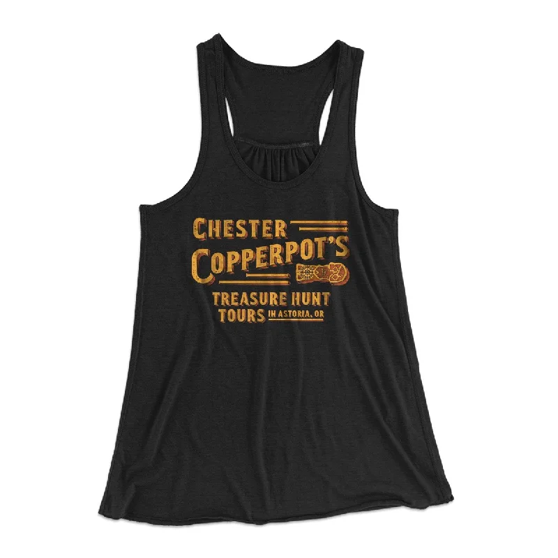 Chester Copperpot's Treasure Hunt Tours Women's Flowey Tank Top strapless tank top