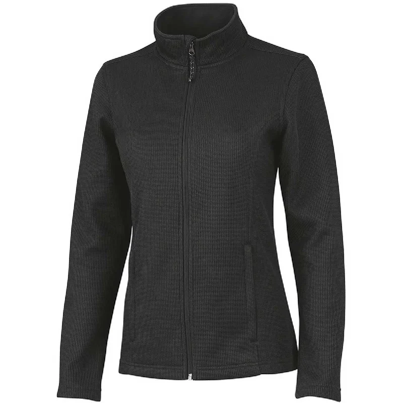 Charles River Women's Black Heritage Rib Knit Jacket Wool Jacket Cashmere Jacket Tweed Jacket