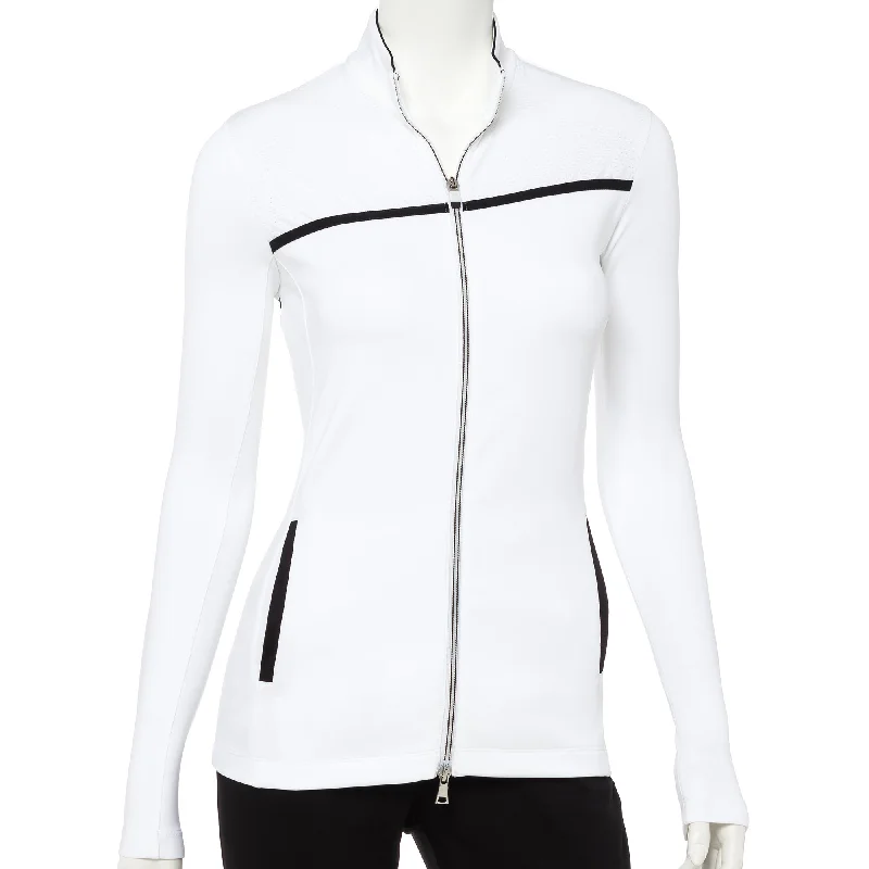 EP NY Work It Contrast Trim Womens Golf Jacket One-Shoulder Jacket Off-the-Shoulder Jacket Asymmetrical Jacket
