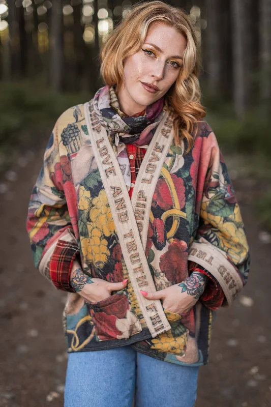 Friendship Love & Truth Fleece Cardigan Button Cardigan Zip Cardigan Pullover Cardigan
