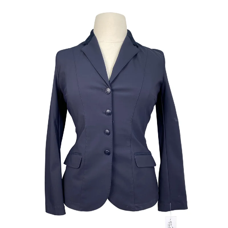 Sarm Hippique 'Antea EQ' Classic Show Coat in Navy - Women's IT 48 (US 12) Turtleneck Wrap Cape