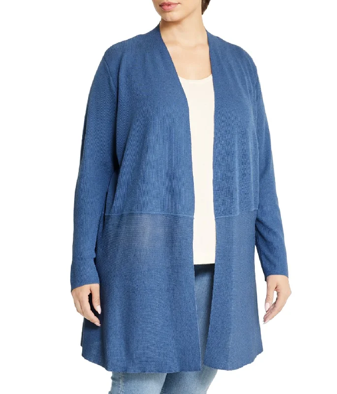 Plus Size Lightweight Monteray Cardigan Silk Blend Satin Velvet