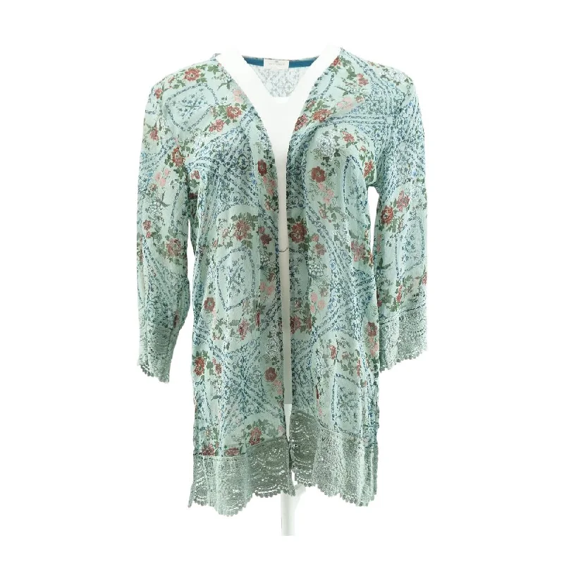 Blue Misc Cardigan Sweater Fleece Cardigan Nylon Polyester