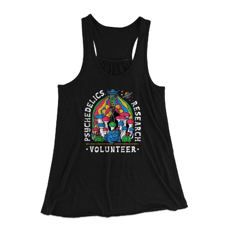 Psychedelics Research Volunteer Women's Flowey Tank Top cold shoulder tank