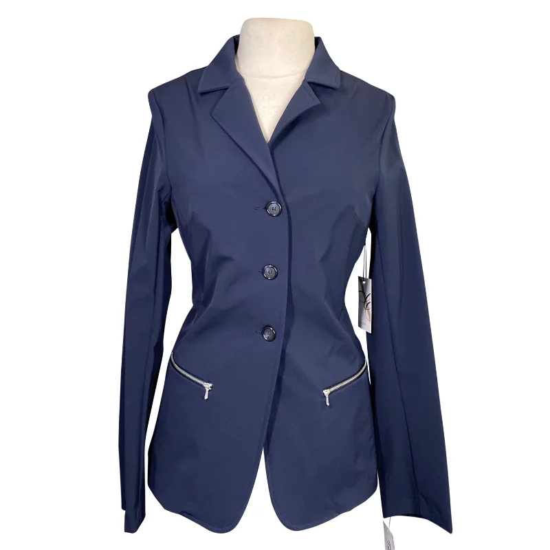 CALLIDAE The Tech Zip Show Coat in Navy - Women's Medium Zip Front Button Front Snap Front