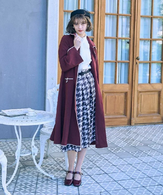 Bicolor Cape Sleeve Coat / an another angelus [51BD03j002]. Collared Crew Neck Turtle Neck