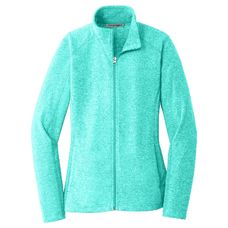 Port Authority Women's Aqua Green Heather Microfleece Full-Zip Jacket Embroidered Jacket Appliqued Jacket Beaded Jacket Port Authority Women's Aqua Green Heather Microfleece Full-Zip Jacket Embroidered Jacket Appliqued Jacket Beaded Jacket