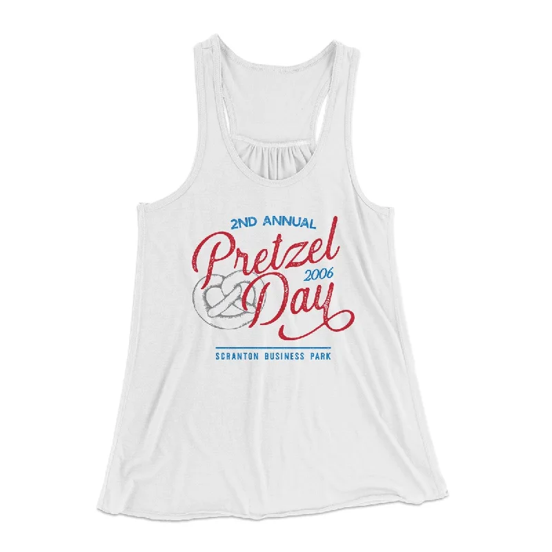 Pretzel Day Women's Flowey Tank Top graphic tank top