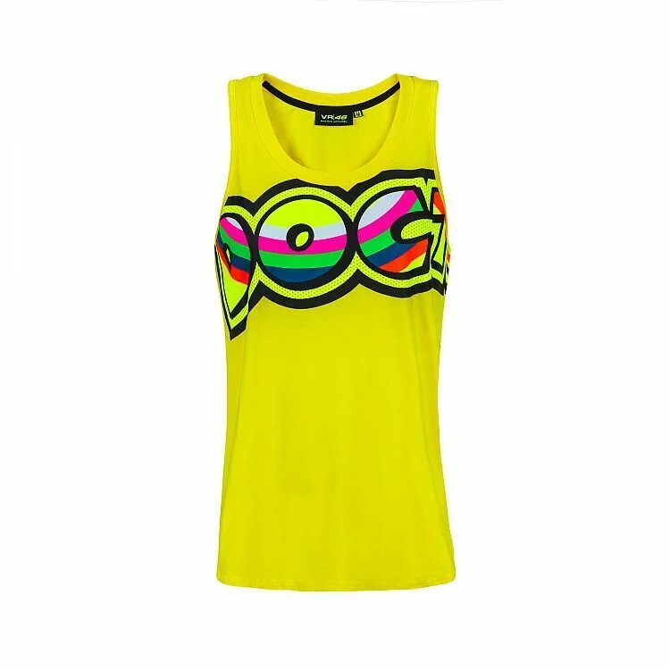 Official Valentino Rossi VR46 Yellow Woman's Tank Top - Vrwtt 307401 long tank top