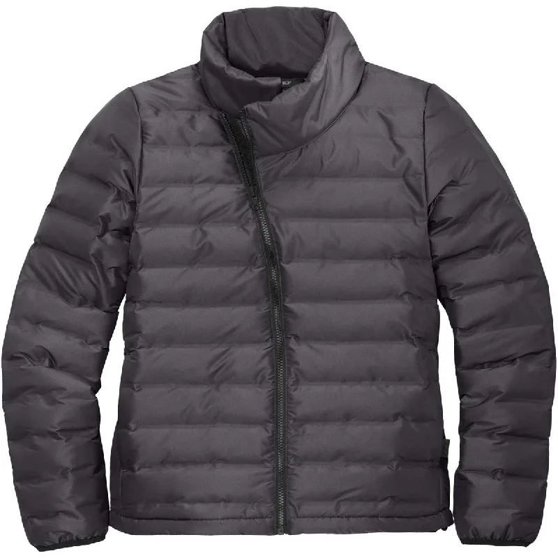 OGIO Women's Tarmac Grey Street Puffy Full-Zip Jacket Faux Fur Fabric Real Fur Fabric Shearling Fabric