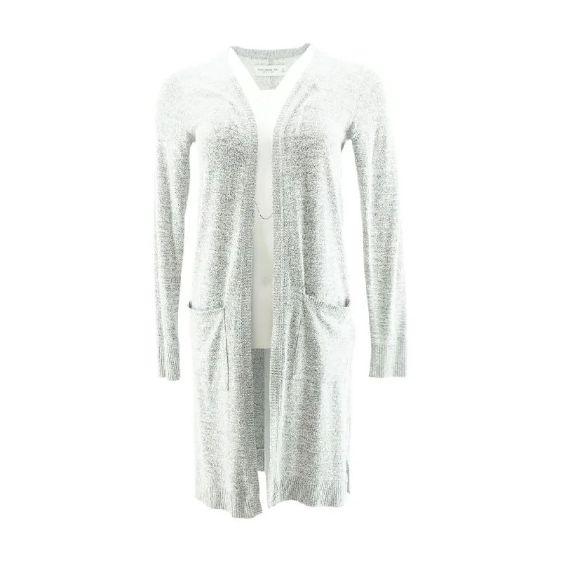 Gray Solid Cardigan Sweater Chenille Blend Fleece Blend Nylon Blend