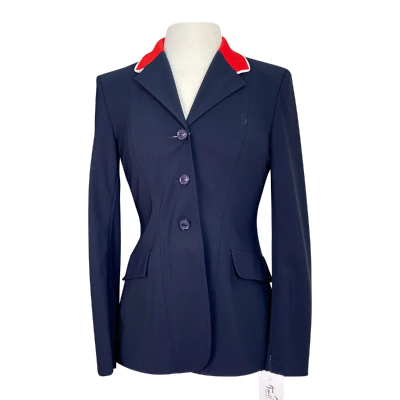 Grand Prix EQJ Classic Show Coat  in Navy/Red - Women's 10R (US 4) Blazer Duffle Coat Pea Coat