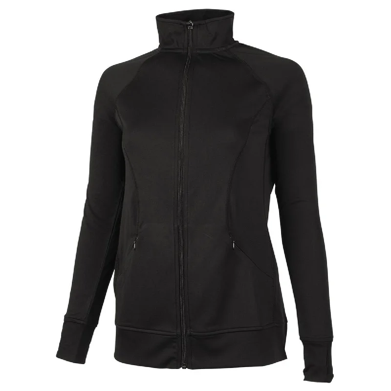 Charles River Women's True Black Fitness Jacket Zip Front Button Front Snap Front