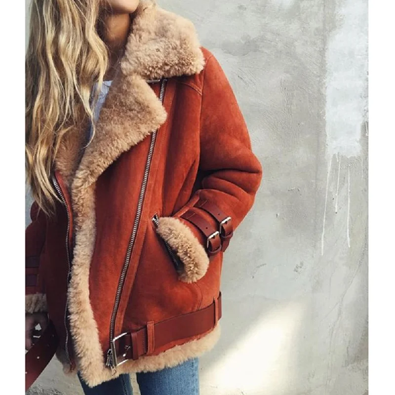 Women's Winter  Coat Buttoned Zippered Snapped